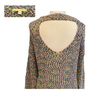 Gianni Bini multicolored lightweight sweater w/open upper back, size XS
